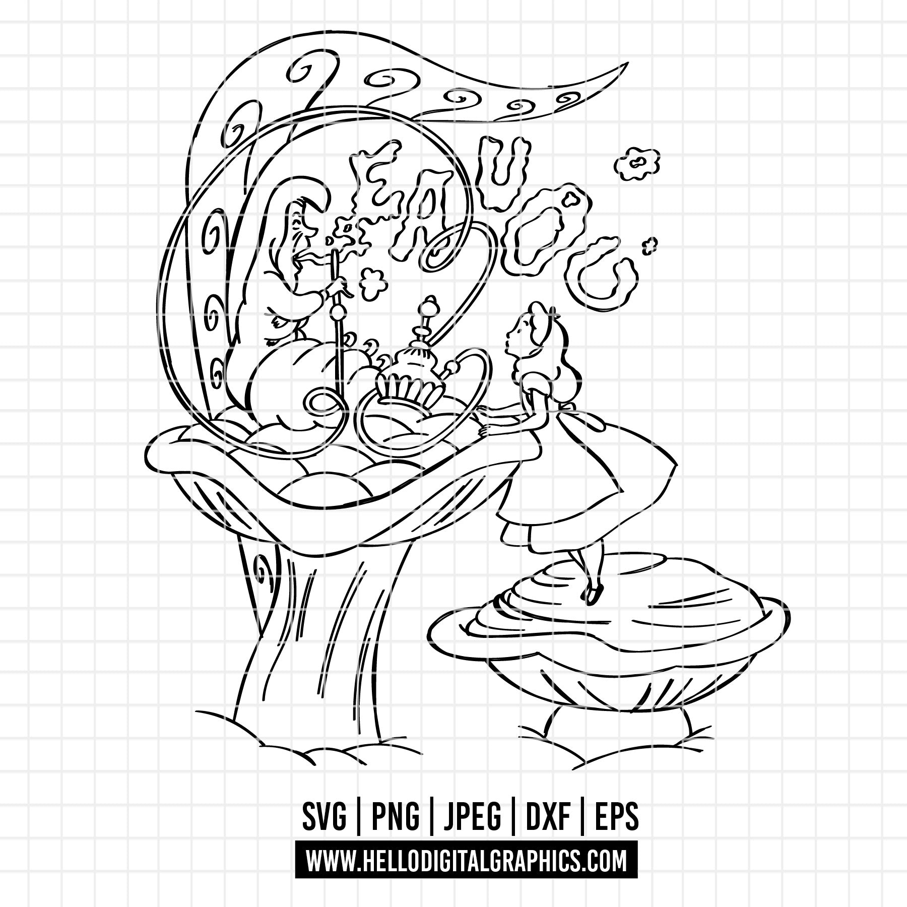 Alice Falling Svg COD2148 - Alice in wonderland svg, Alice sketch svg, disney svg, Silho ...