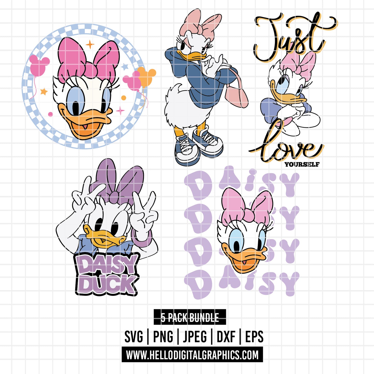 COD2172 - Daisy pack bundle svg, Disney svg, mickey svg, minnie svg, Silhouette, Cricut