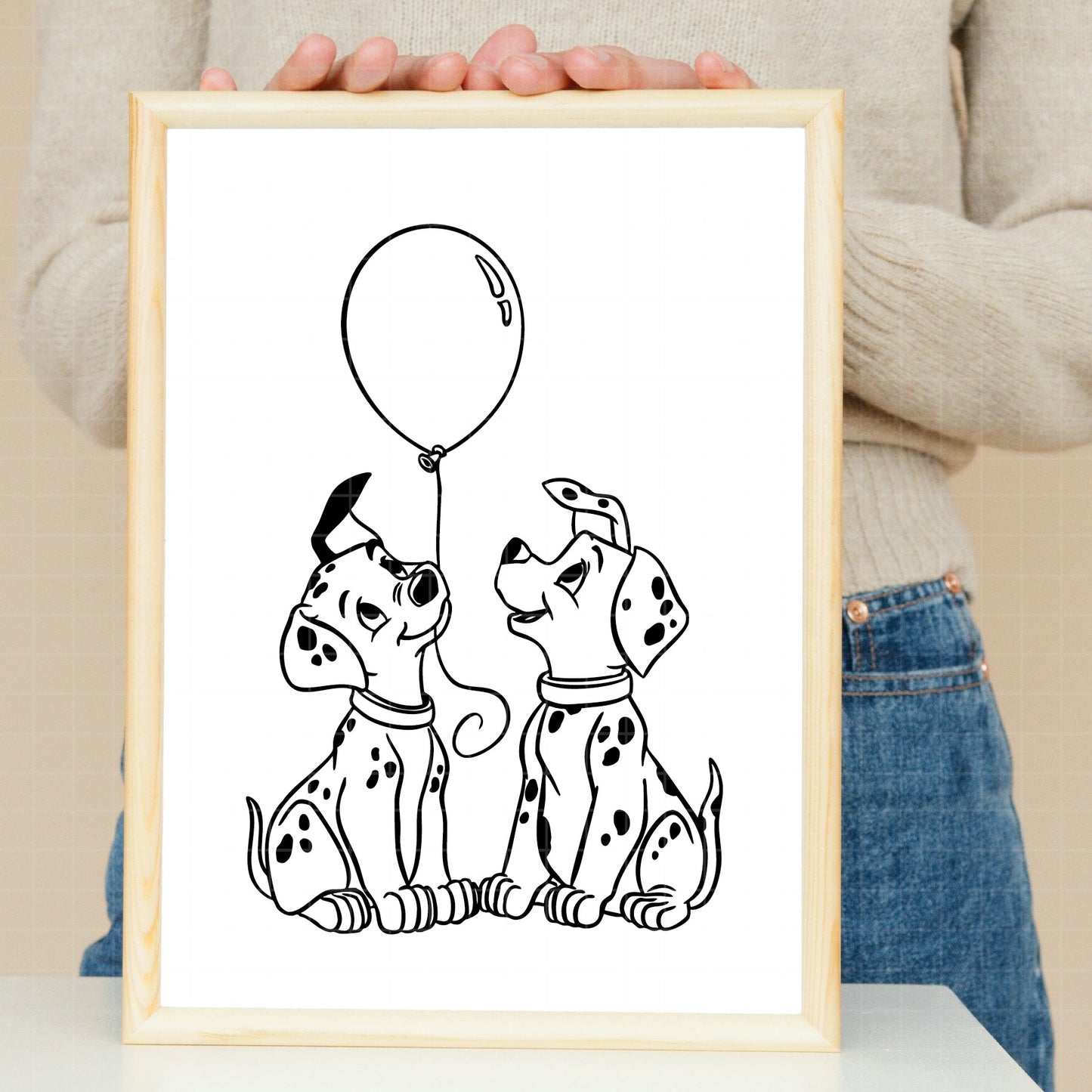 COD2175 - Dalmatian svg, dog svg, dalmatian cut file, puppy outline svg, disney svg