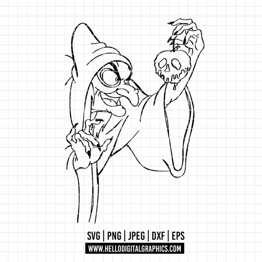 COD3401 - Snow White svg, Princess SVG, Snow White and the Seven Dwarfs svg, Cricut, Silhouette, outline svg, disney svg