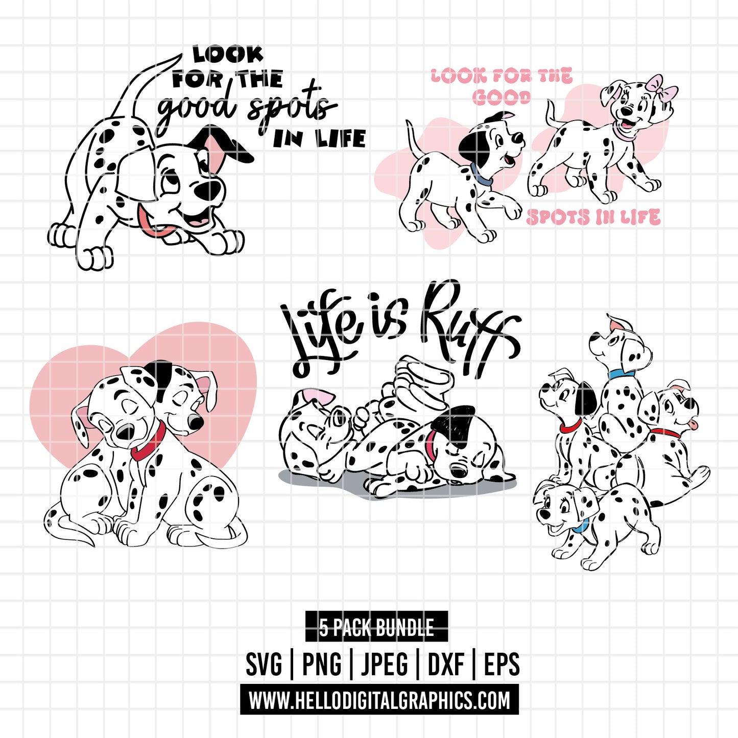 COD2177 - Dalmatian svg, dog svg, dalmatian cut file, puppy outline svg, disney svg