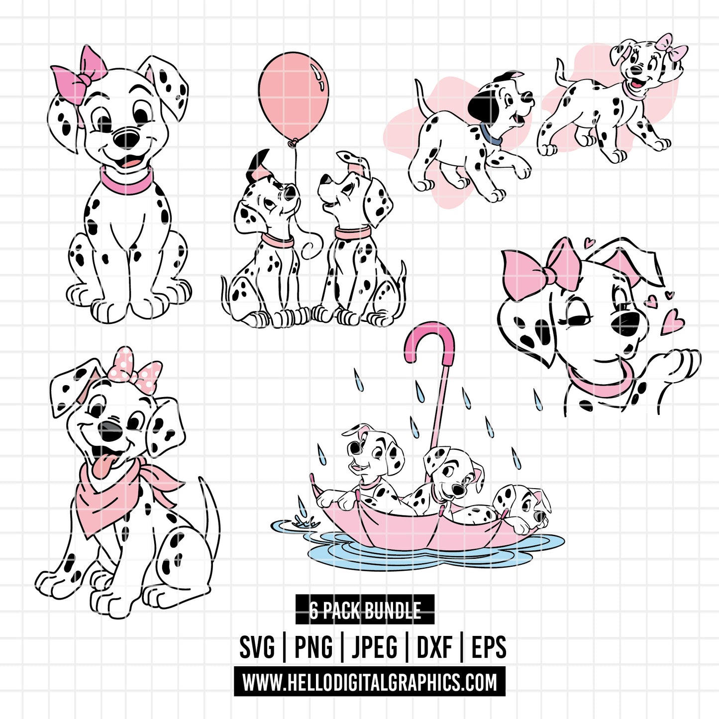 COD2178 - Dalmatian svg, dog svg, dalmatian cut file, puppy outline svg, disney svg