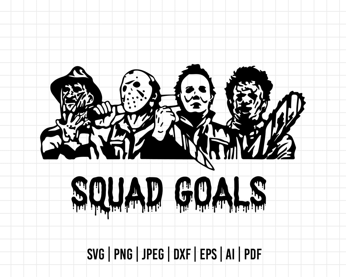 COD218- Squad Goals SVG, Movie Killers, Halloween Svg, Horror Movie Svg, Halloween Horror Svg, Horror Friends Svg, Scream