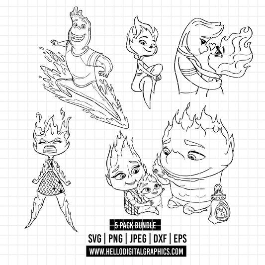 COD2184 - Elemental svg, Elemental PNG, Elemental Digital, disney svg, Silhouette, Cricut