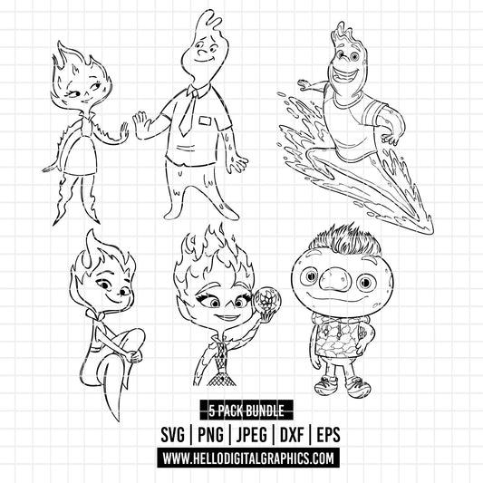 COD2185 - Elemental svg, Elemental PNG, Elemental Digital, disney svg, Silhouette, Cricut