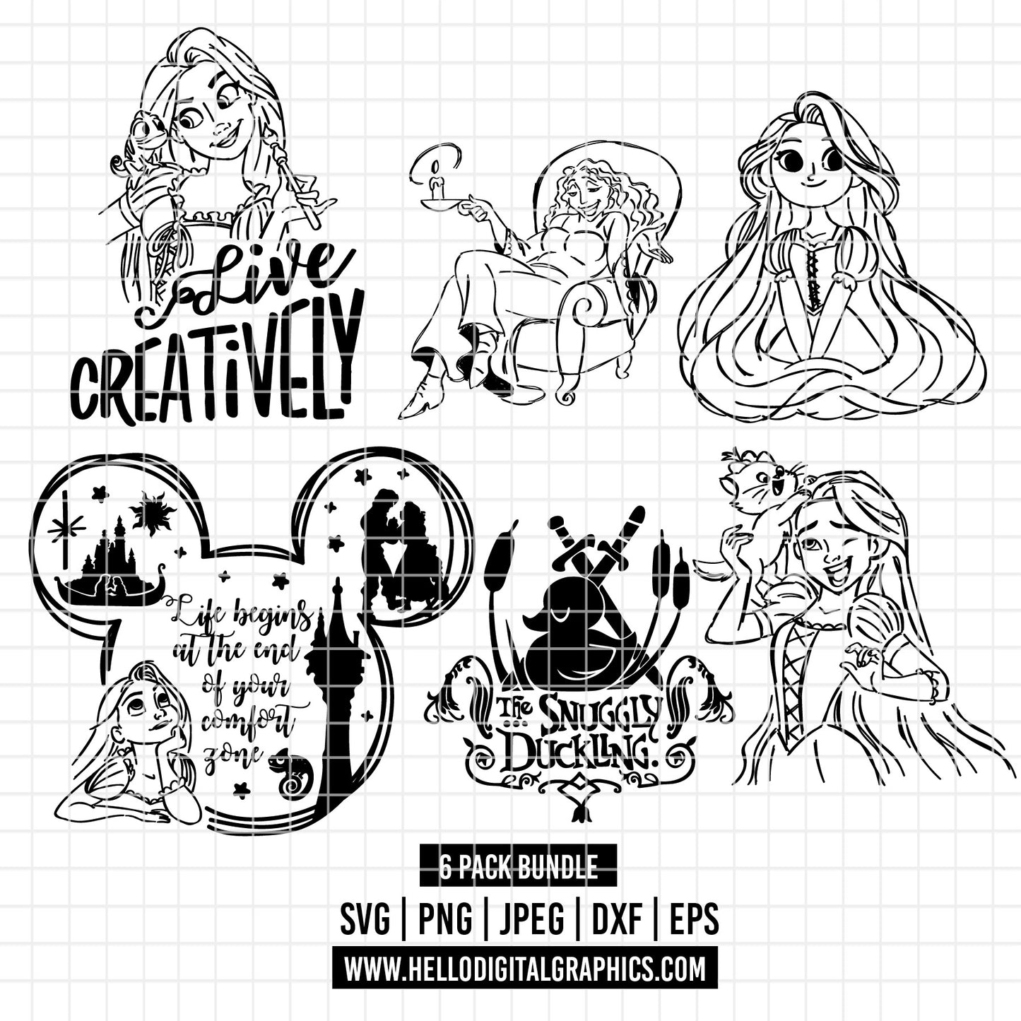 COD2189 - Tangled svg, tangled princess svg, rapunzel svg, Rapunzel svg, disney svg, cutting files for cricut