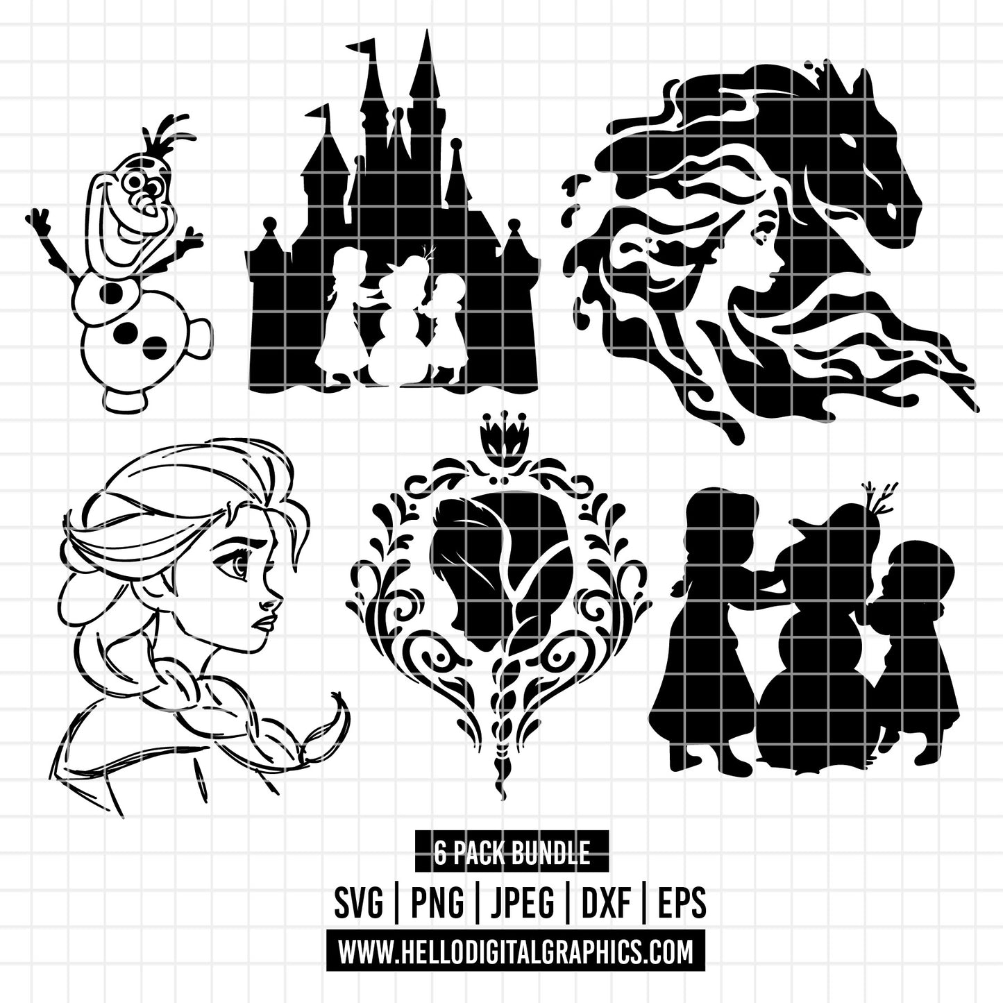 COD2191 - Frozen svg, Elsa svg, Anna svg, Winter elsa cut files for cricut silhouette, Princess svg, Disney svg