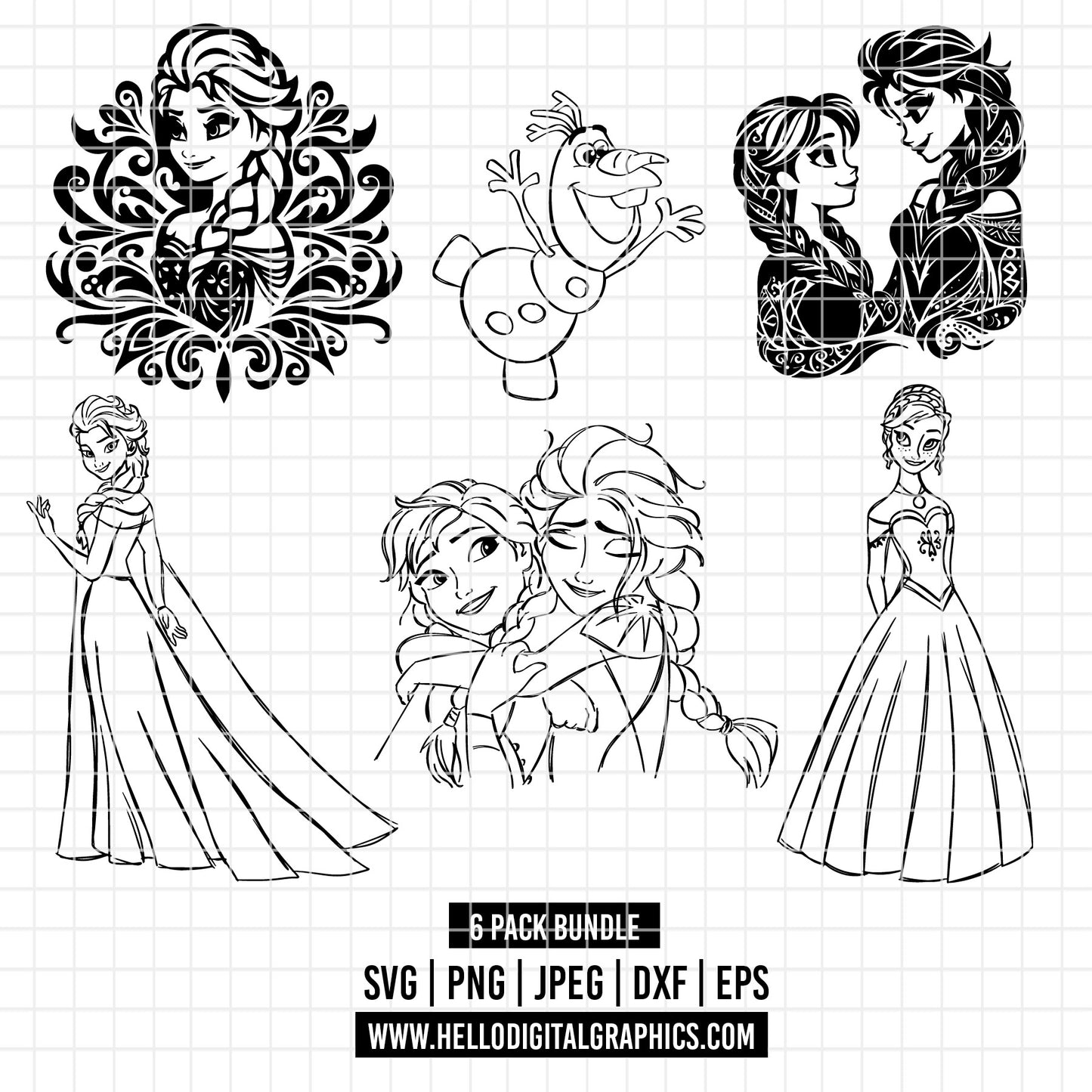 COD2192 - Frozen svg, Elsa svg, Anna svg, Winter elsa cut files for cricut silhouette, Princess svg, Disney svg