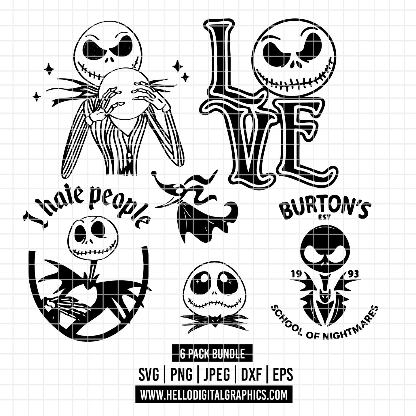 COD2197 - Nightmare Before Christmas svg ,Jack Skellington svg , Halloween svg, Christmas svg, Oogi boogie svg
