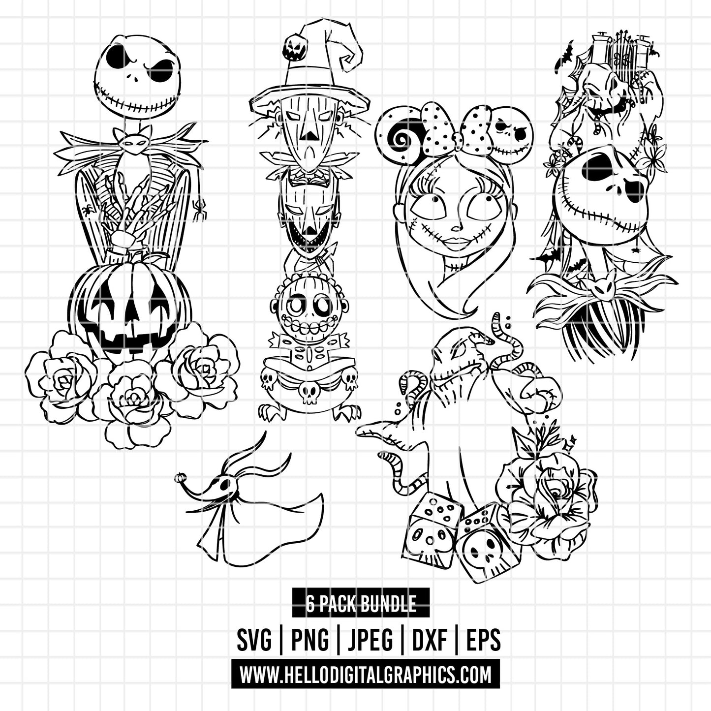 COD2198 - Nightmare Before Christmas svg ,Jack Skellington svg , Halloween svg, Christmas svg, Oogi boogie svg