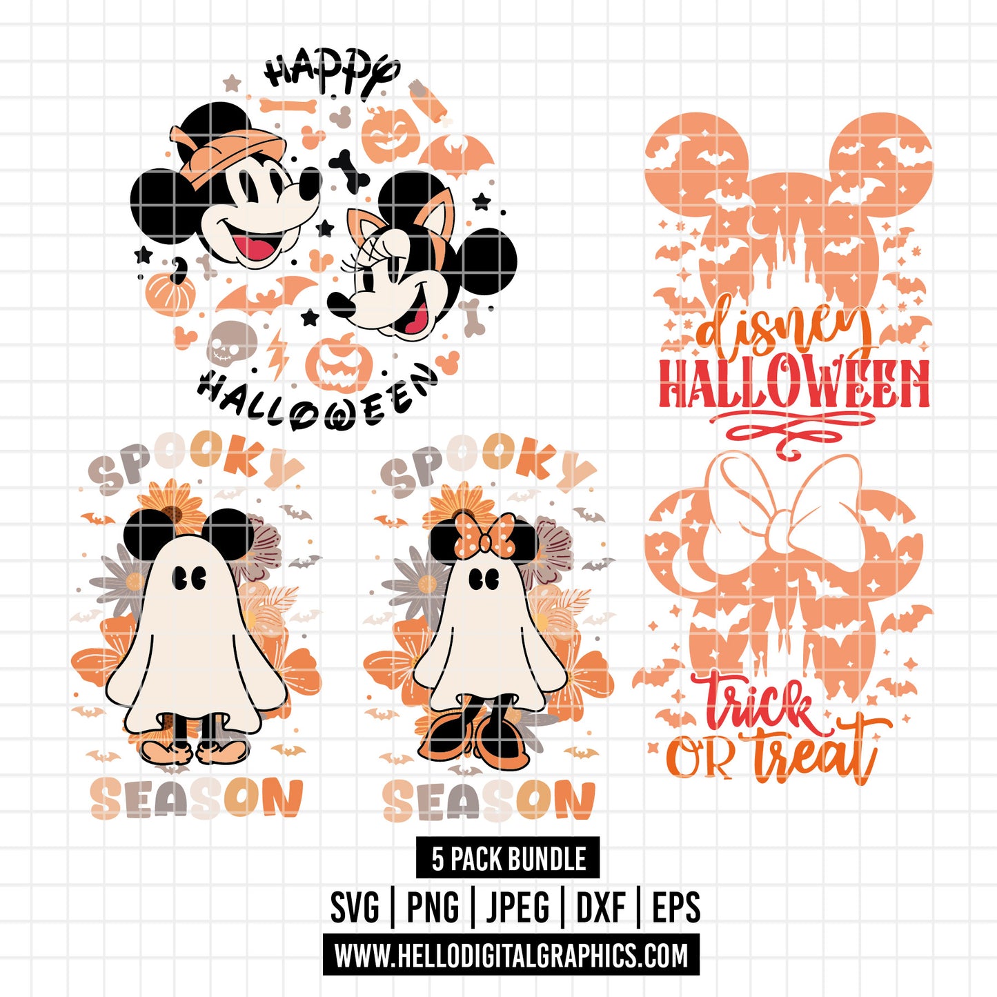 COD2202- Mickey and minnie ghost svg, mickey ghost svg, Minnie ghost svg, Halloween svg, Mickey svg, Disney svg