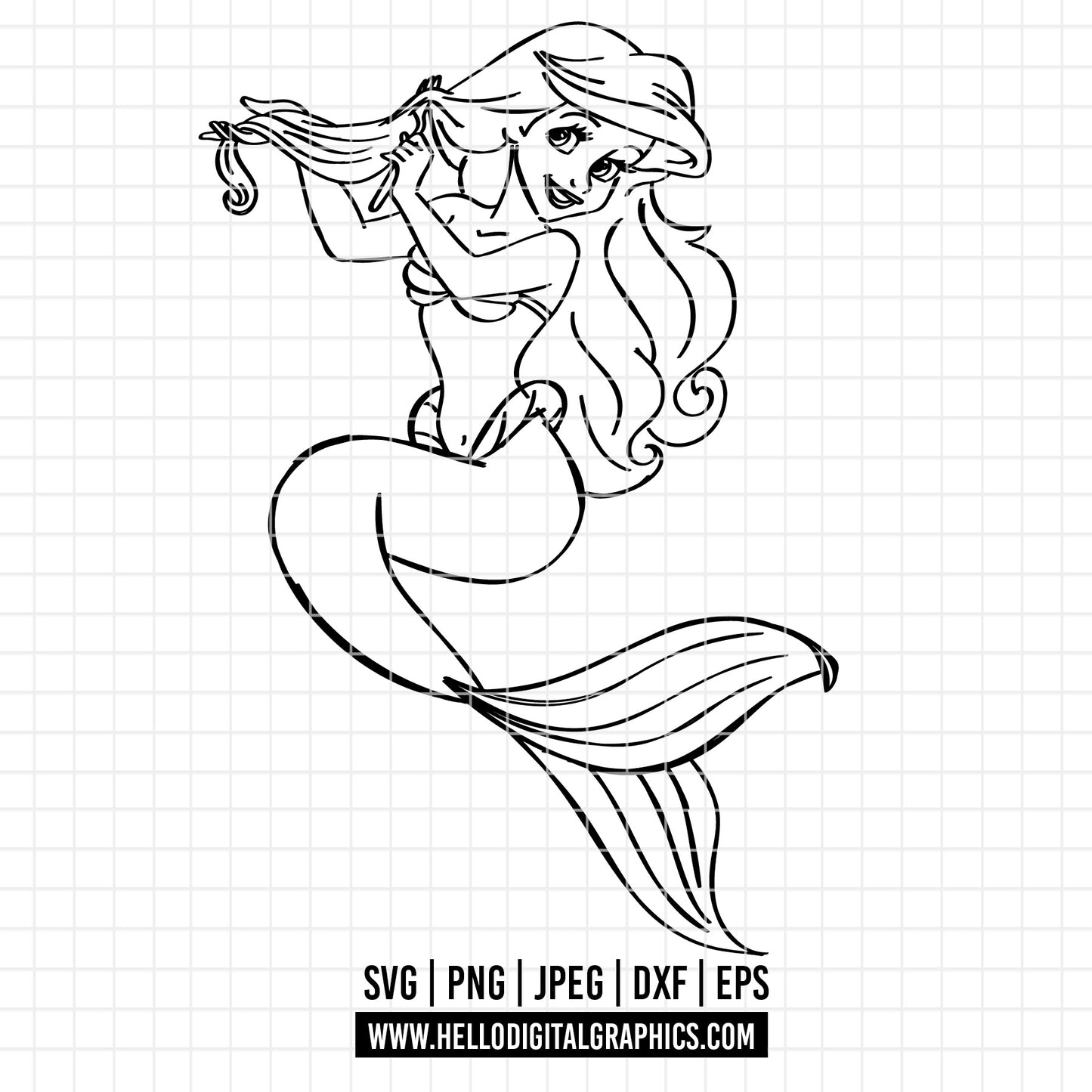 COD2209- Little Mermaid svg, Ariel svg, Princess svg, disney svg, Cricut, Silhouette