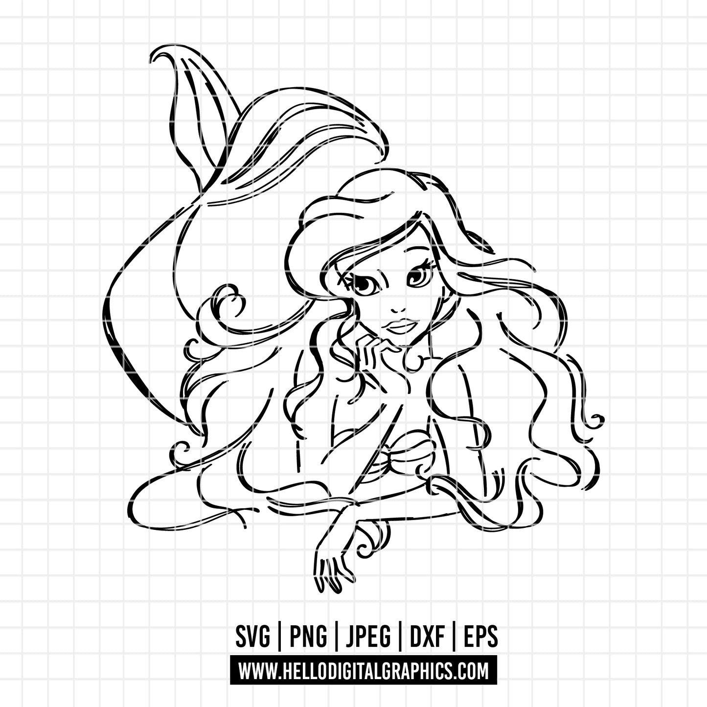 COD2244 - Little Mermaid svg, Ariel svg, Princess svg, disney svg, Cricut, Silhouette