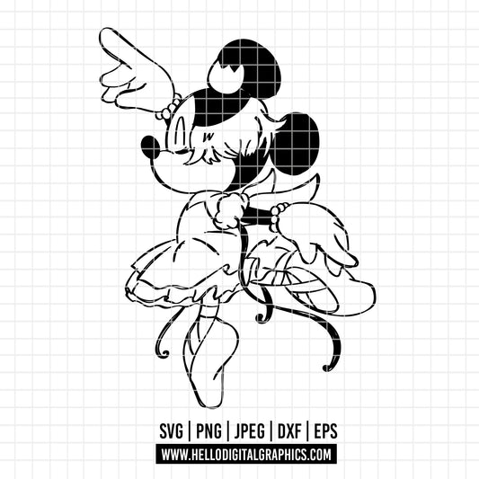 COD2250 -  Minnie mouse svg, Disney svg, minnie svg, Silhouette, Cricut, minnie dtf