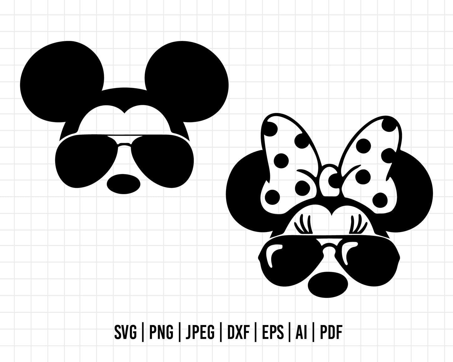 COD226- Mickey and Minnie sunglasses, Aviators, family group shirts, minnie and mickey svg