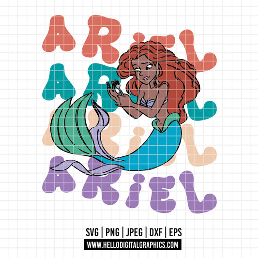 COD2267- The little mermaid african american , black ariel princess SVG, African Mermaid PNG Files, Little Mermaid 2023 PNG, African Girl Magic