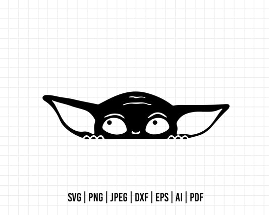 COD231- Peeking Grogu, Baby Yoda svg, The Child - Star Wars, Star Wars svg, Darth Vader Silhouettes svg, Darth Vader svg