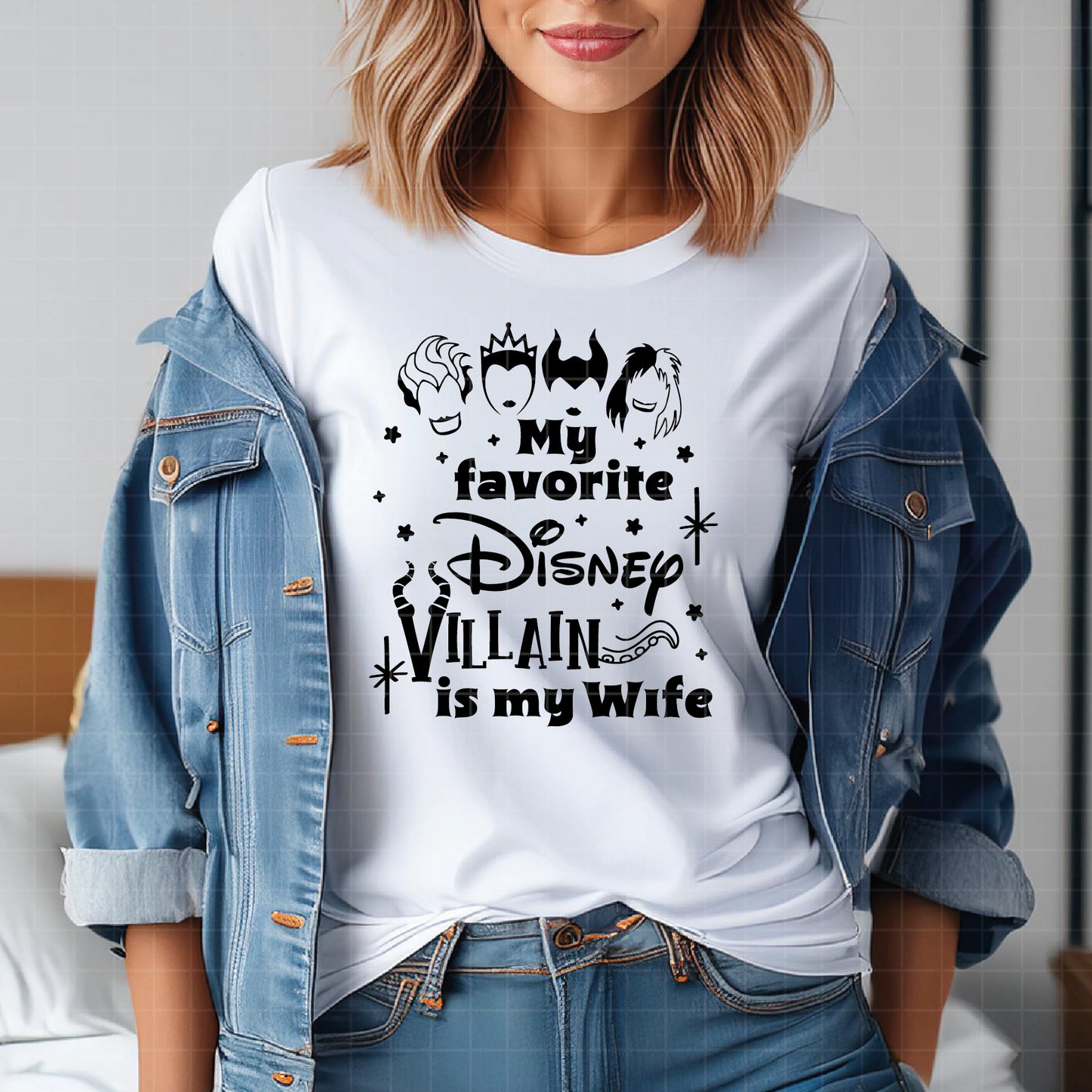 COD2313- My favorite disney villain is my wife svg, Villains svg, Maleficent Cruella Ursula Evil Queen , disneyland ears , disney svg