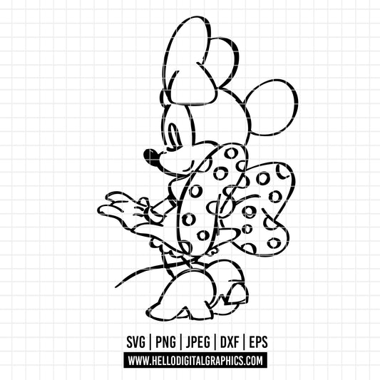 COD3412 -  Minnie mouse svg, Disney svg, minnie svg, Silhouette, Cricut, minnie dtf