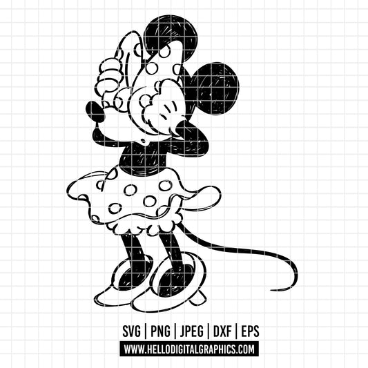 COD3416 -  Minnie mouse svg, Disney svg, minnie svg, Silhouette, Cricut, minnie dtf
