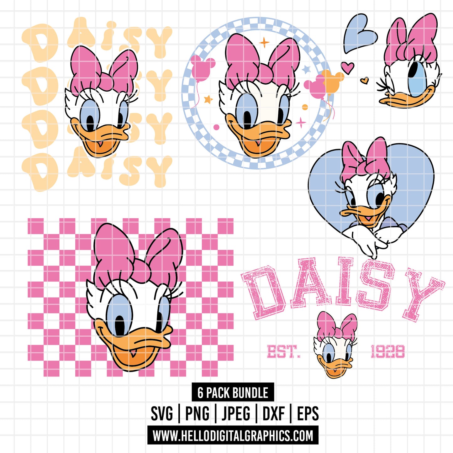 COD2332 - Daisy pack bundle svg, Disney svg, mickey svg, minnie svg, Silhouette, Cricut