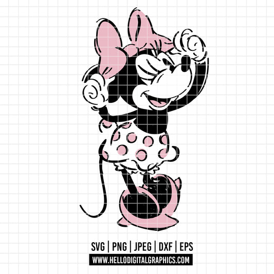 COD2335 -  Minnie mouse svg, Disney svg, minnie svg, Silhouette, Cricut, minnie dtf