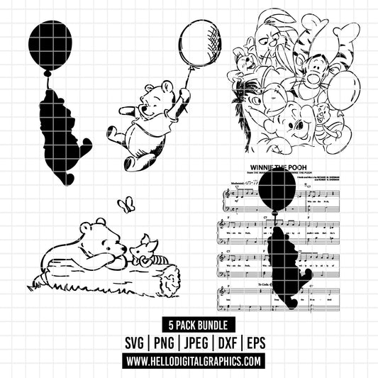 COD2339 - Winnie the Pooh svg, pooh png, classic winnie the pooh svg, baby shower svg, pooh party