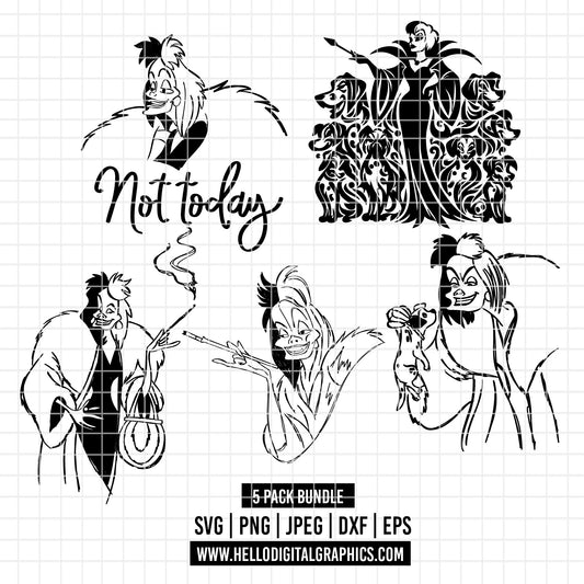 COD2340 - Cruella svg, Dalmatian svg, dog svg, dalmatian cut file, puppy outline svg, disney svg