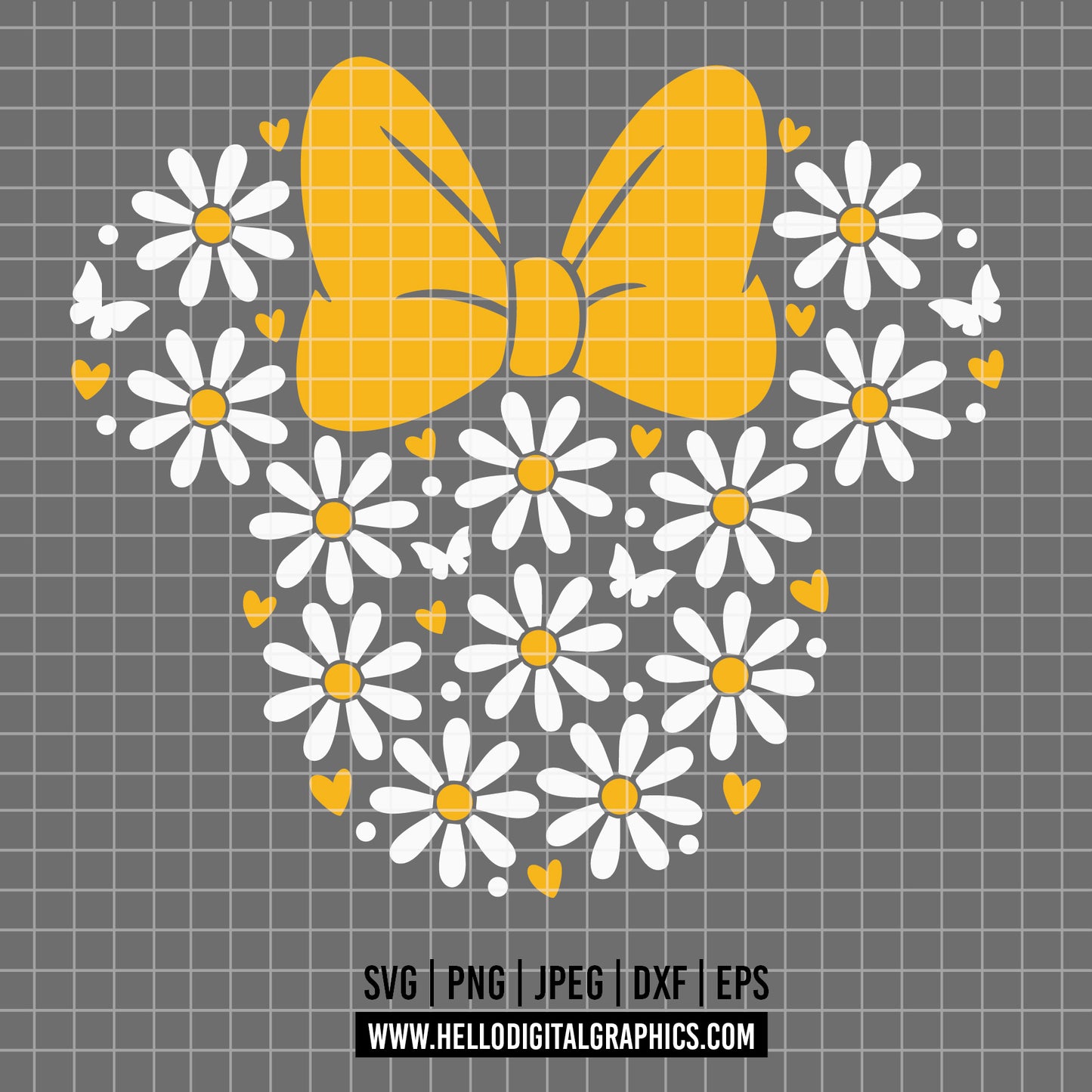 COD2351 - Minnie daisy svg, Minnie bow, Minnie Mouse, Mickey Mouse, cherries, girly, summer strawberry svg, valentines day