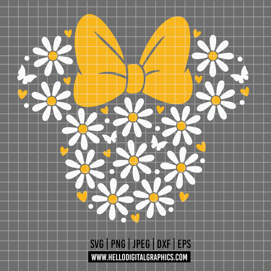 COD2351 - Minnie daisy svg, Minnie bow, Minnie Mouse, Mickey Mouse, cherries, girly, summer strawberry svg, valentines day