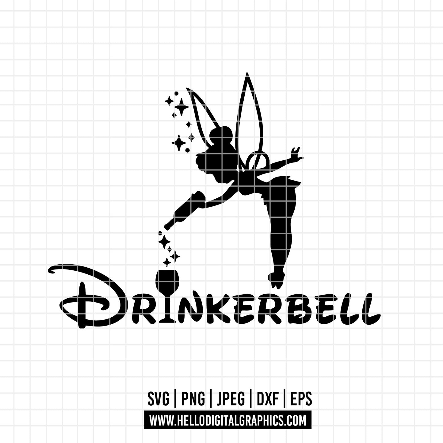 COD2356 - Drinkerbell svg,  Never grow up svg, peter pan svg, disney svg, tinker bell svg, cricut, silhouette