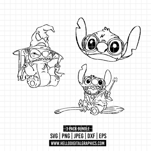 COD2386 - Stitch Potter svg, Lilo and stitch svg, Harry Potter svg, Magic svg, Magic Wizard Svg, Svg for Shirts