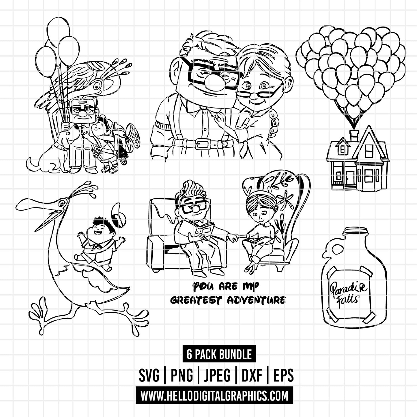 COD2396 - Up Movie svg, Adventure Is Out There svg, Up Balloon Shirt, Carl, Dug, Russel, Kevin, Balloon Shirt svg, Up PNG, Up Clipart