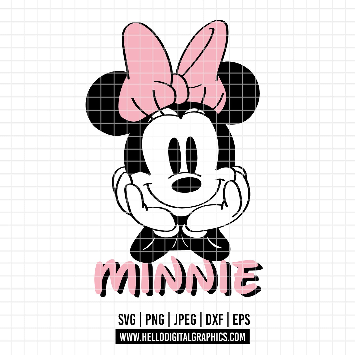 COD2402 -  Minnie mouse svg, Disney svg, minnie svg, Silhouette, Cricut, minnie dtf