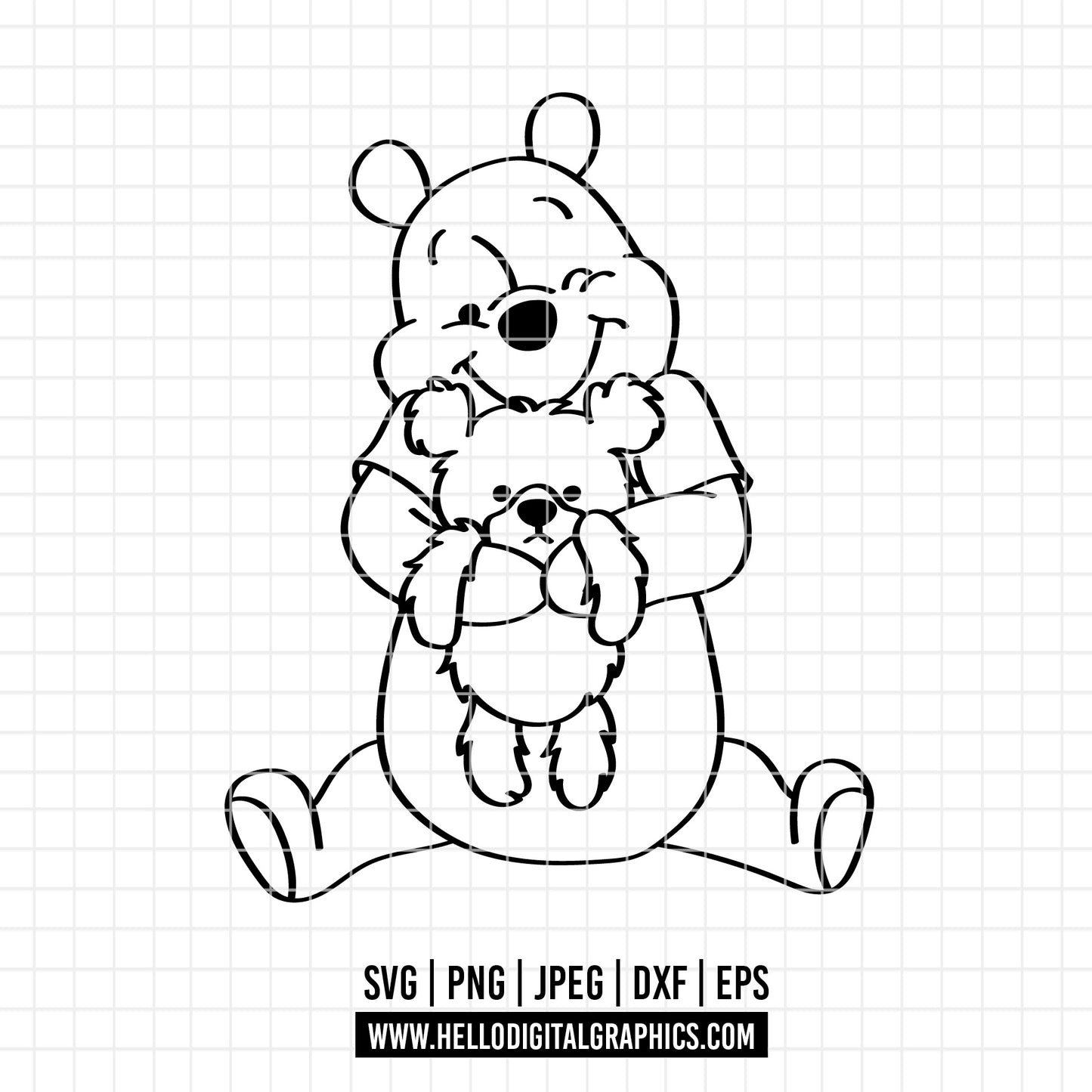 COD2407 - Winnie the pooh svg, Igor svg, Winnie The Pooh With Balloon, Pooh Party Supplies