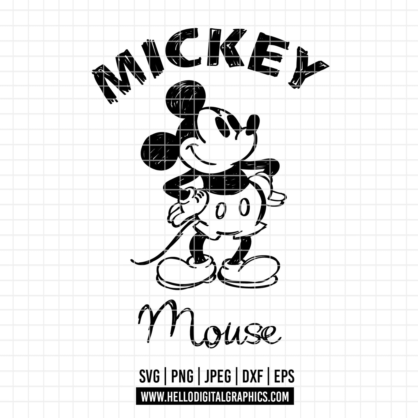 COD2408- Mickey sketch svg, Mickey outline Svg, Disney svg, Magical svg, Mickey face svg