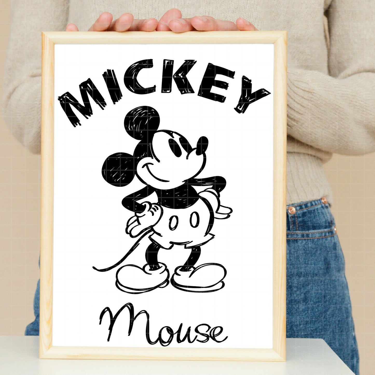 COD2408- Mickey sketch svg, Mickey outline Svg, Disney svg, Magical svg, Mickey face svg