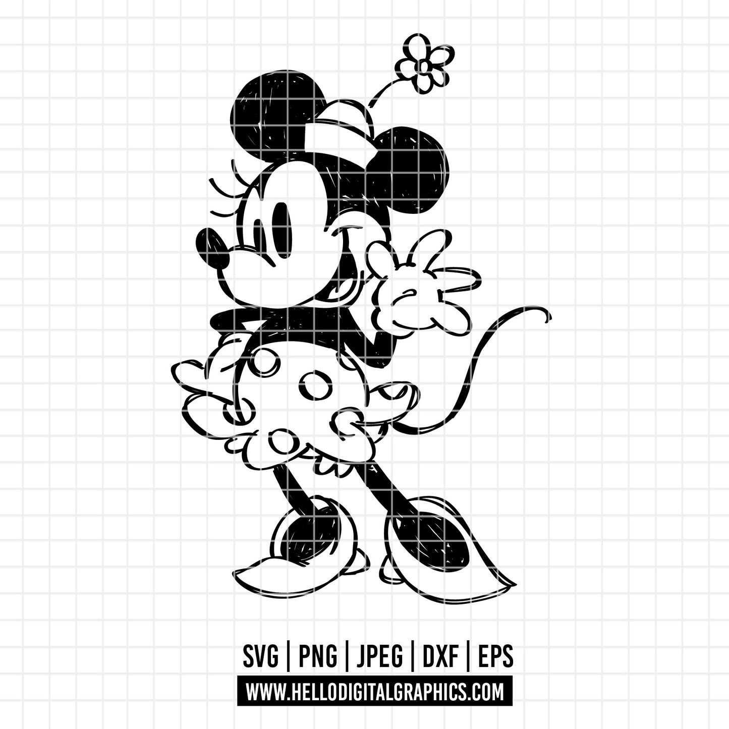 COD2409 -  Minnie mouse svg, Disney svg, minnie svg, Silhouette, Cricut, minnie dtf