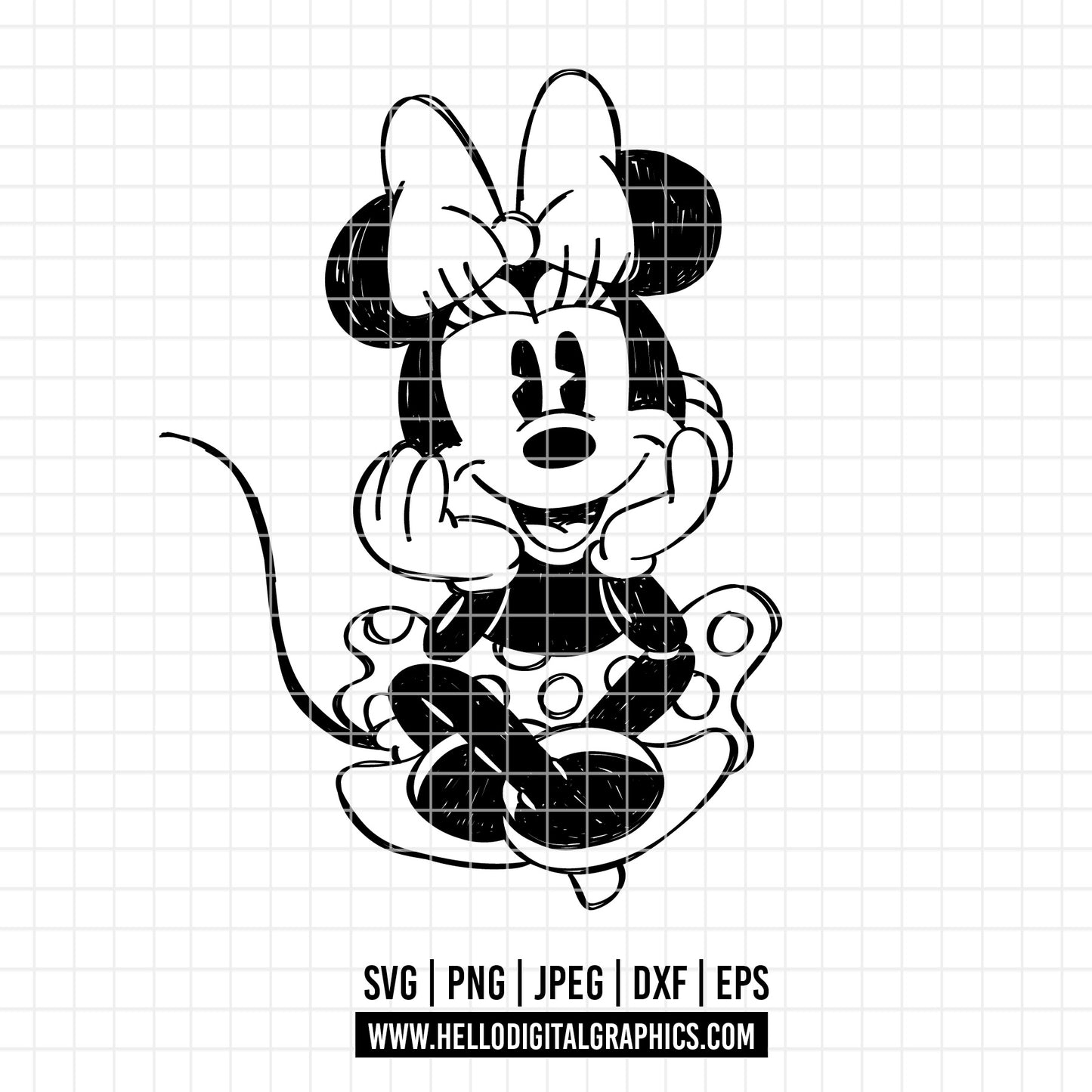 COD2410 -  Minnie mouse svg, Disney svg, minnie svg, Silhouette, Cricut, minnie dtf