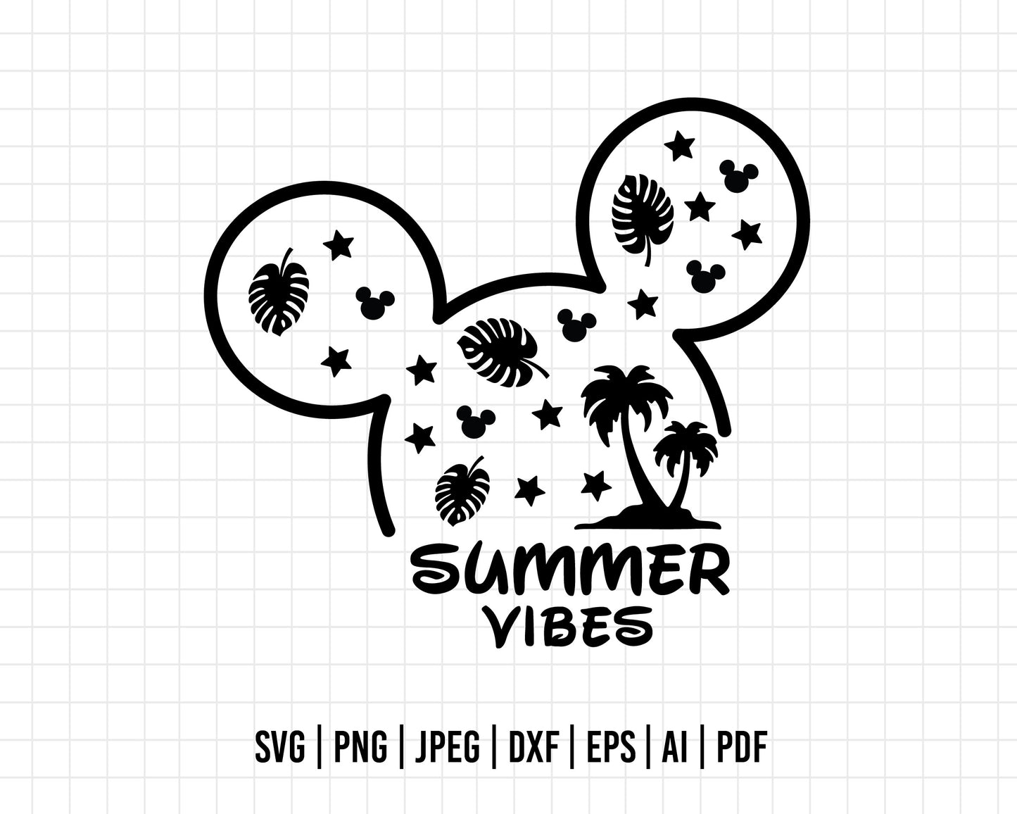 COD243- Summer vibes svg, svg cutting file, disney svg