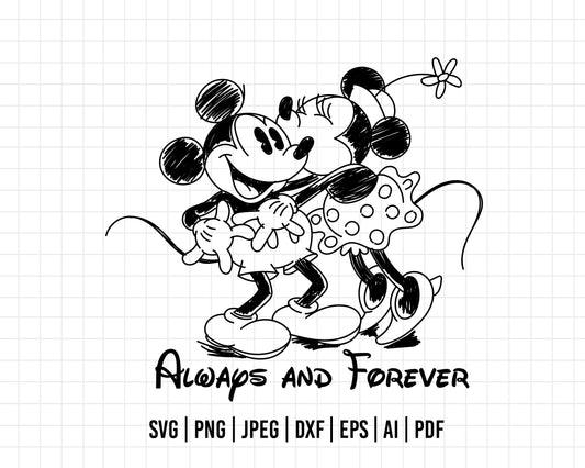 COD245- Mickey and Minnie svg, Always and forever svg, disney svg
