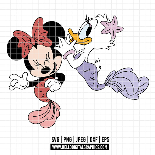 COD2460 - Besties svg, Minnie and daisy svg, Disney svg, disneyland t shirt svg, Disney svg, Minnie mermaid svg