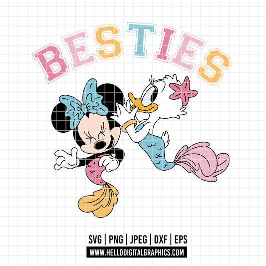 COD2466 - Besties svg, Minnie and daisy svg, Disney svg, disneyland t shirt svg, Disney svg, Minnie mermaid svg