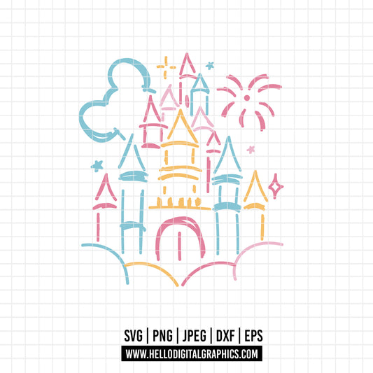 COD2467- Castle svg, disney castle svg, disney svg, tinker bell svg, cricut, silhouette