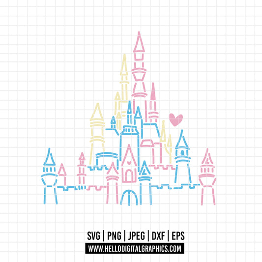 COD2474 - Castle svg, disney castle svg, disney svg, tinker bell svg, cricut, silhouette