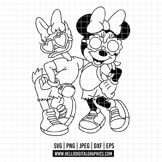 COD2483 - Besties svg, Minnie and daisy svg, Disney svg, disneyland t shirt svg, Disney svg, Minnie mermaid svg