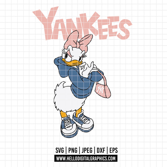 COD2496 - Yankees svg, Yankees Daisy svg, Disney svg, mickey svg, minnie svg, Silhouette, Cricut