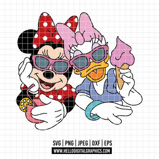COD2500 - Besties svg, Minnie and daisy svg, Disney svg, disneyland t shirt svg, Disney svg, Minnie mermaid svg