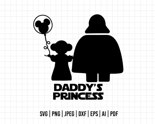 COD253- Daddy's princess svg, Star Wars svg, Darth Vader Silhouettes svg