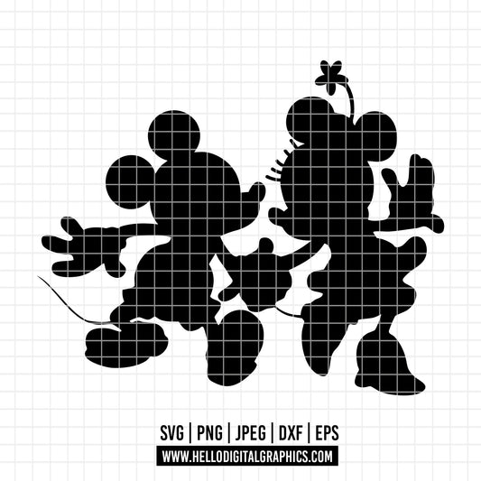 COD2615 - Mickey and minnie svg, Disney svg, mickey svg, minnie svg, Silhouette, Cricut